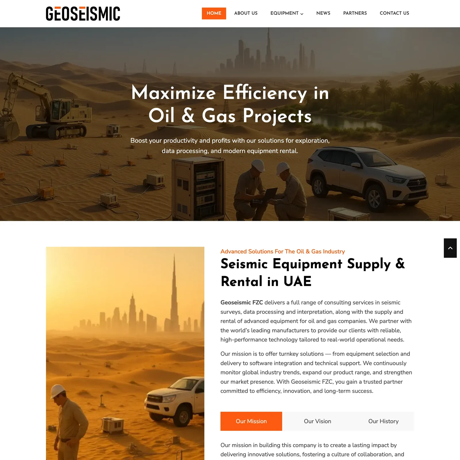 Корпоративний сайт Geoseismic FZC